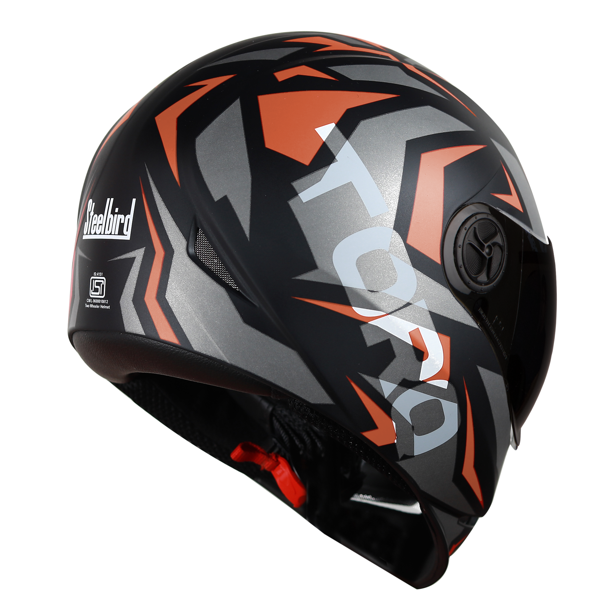 Adonis Torq Mat Black With Orange( Fitted With Clear Visor Extra Smoke Visor Free)